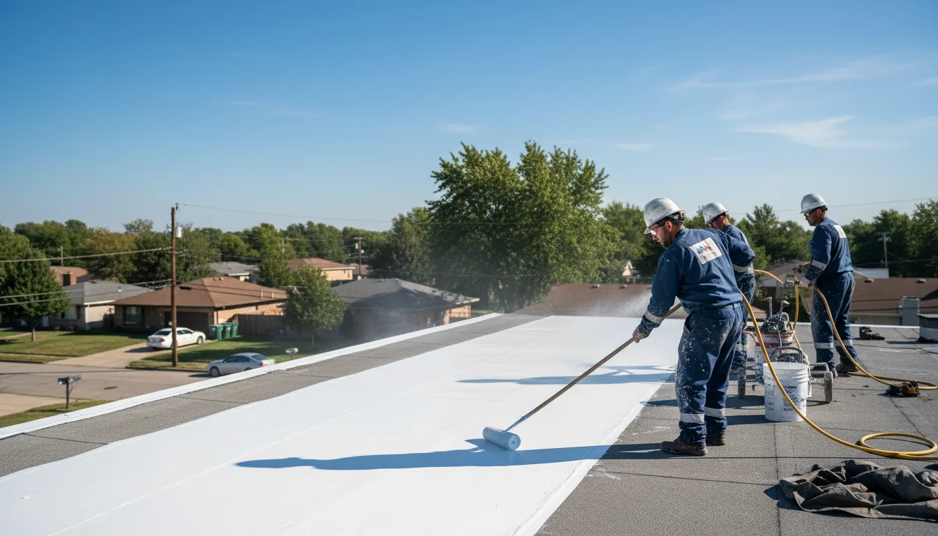 Commercial roof coating in Red Rock, TX near me